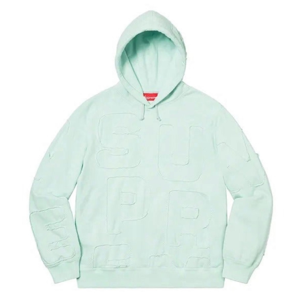 supreme cutout letters hooded sweatshirt large